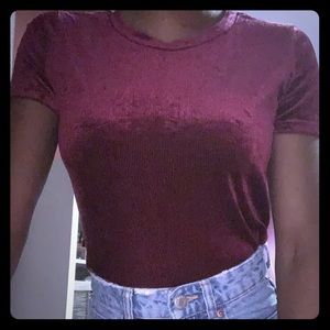 Forever21 velvet burgundy top
